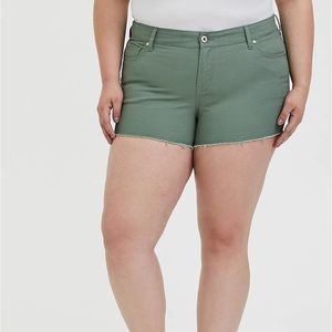Torrid • Vintage Stretch Agave Green Mid Rise Denim Shorts